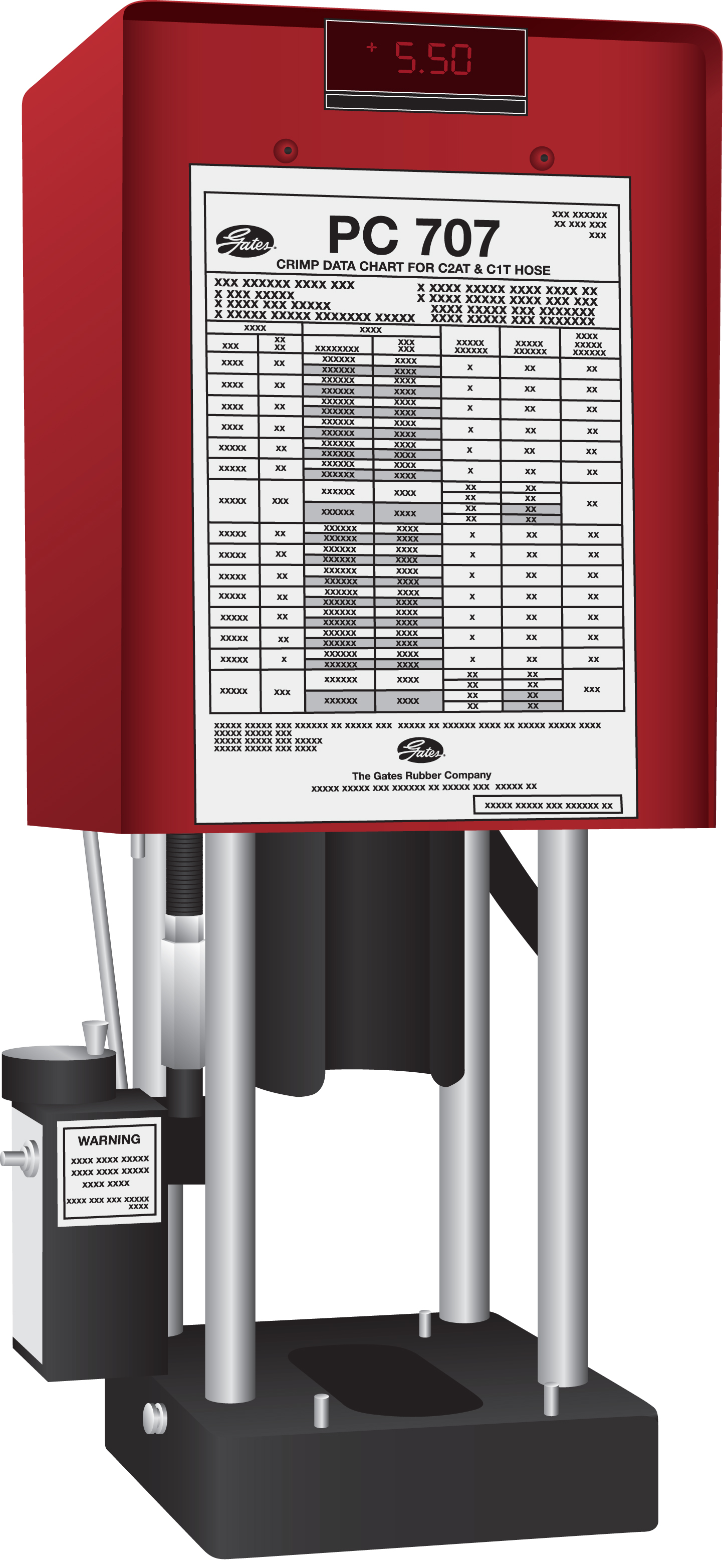 Gates Pc707 Crimp Data Chart